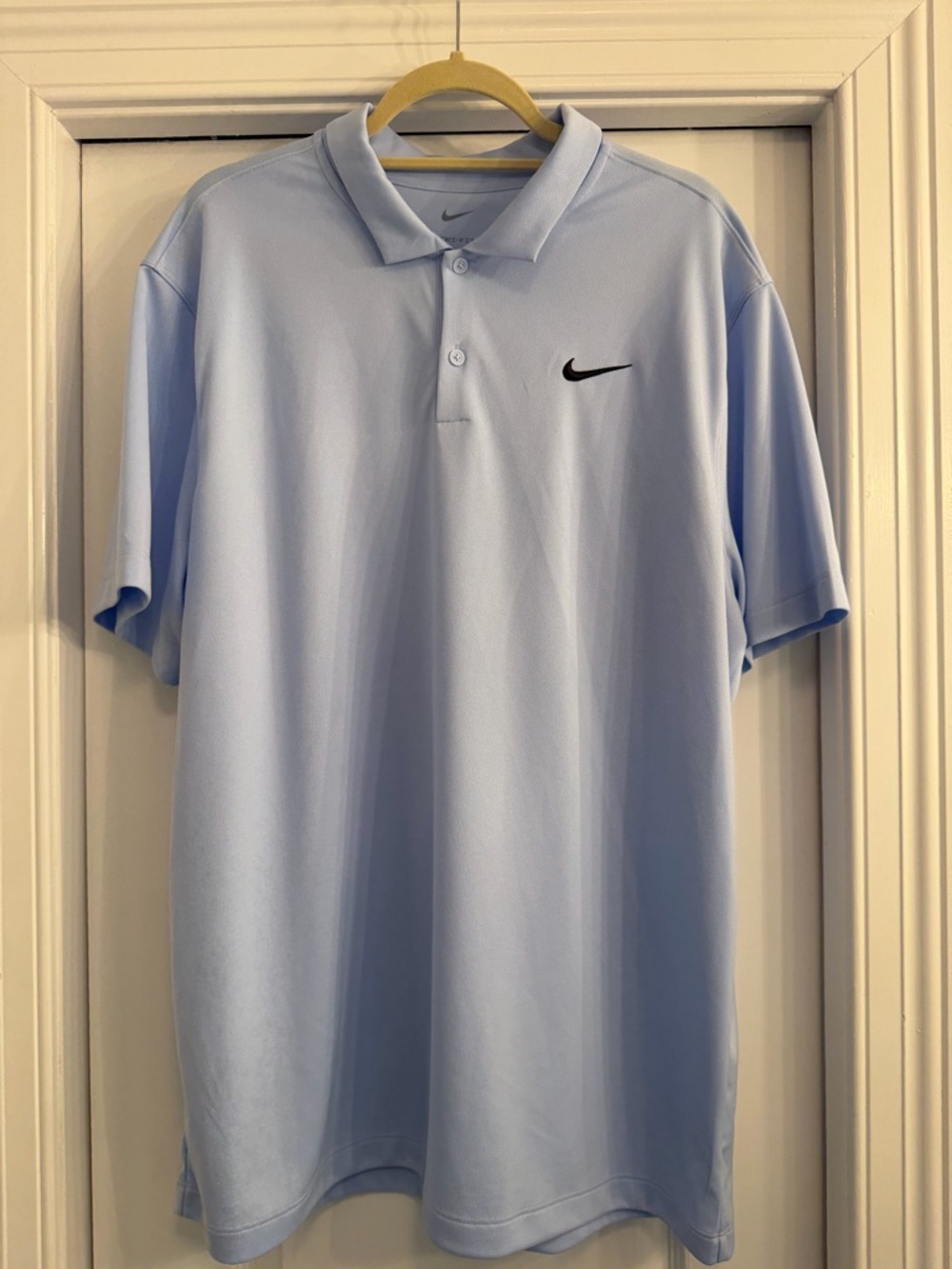 Nike Men’s Light Blue Polo with Black Swoosh